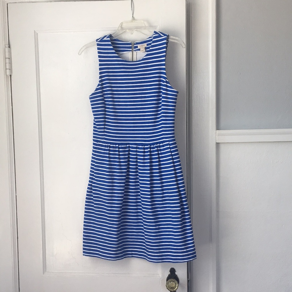 J Crew Factory Striped Fit and Flare Dress